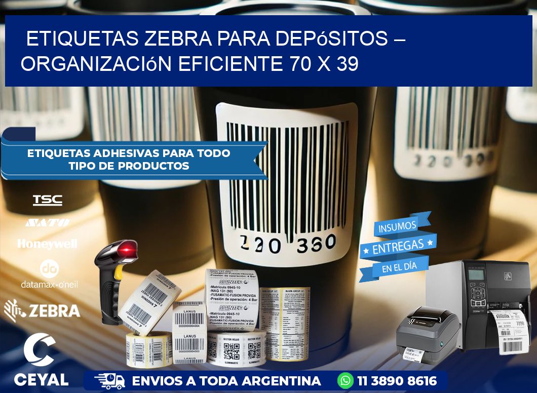 Etiquetas Zebra para Depósitos – Organización Eficiente 70 x 39