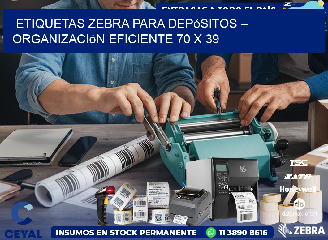 Etiquetas Zebra para Depósitos – Organización Eficiente 70 x 39