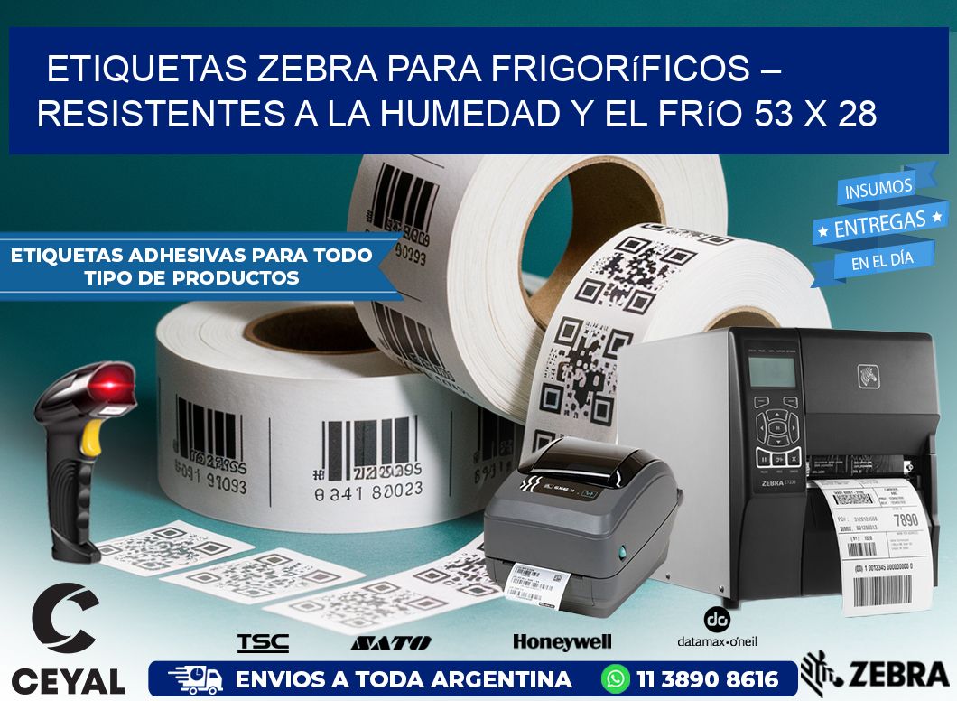 Etiquetas Zebra para Frigoríficos – Resistentes a la Humedad y el Frío 53 x 28