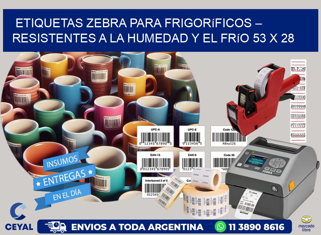 Etiquetas Zebra para Frigoríficos – Resistentes a la Humedad y el Frío 53 x 28