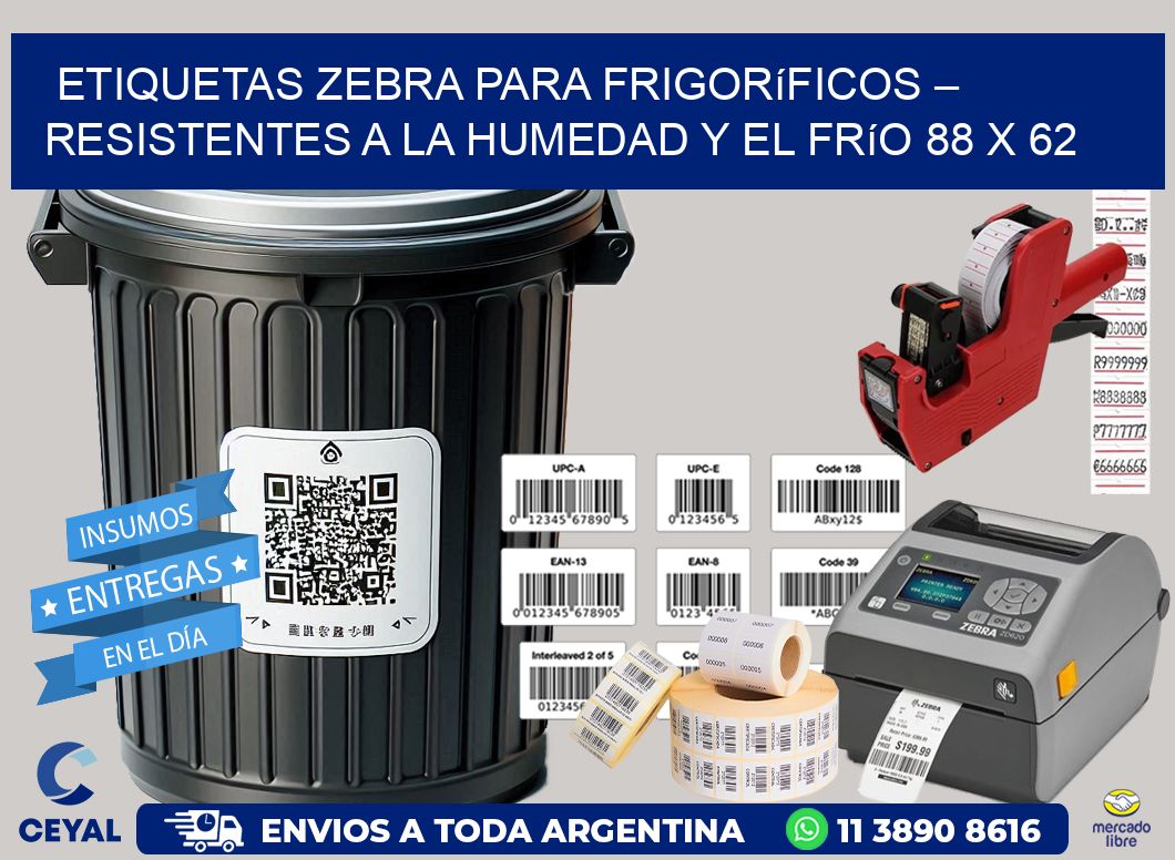 Etiquetas Zebra para Frigoríficos – Resistentes a la Humedad y el Frío 88 x 62