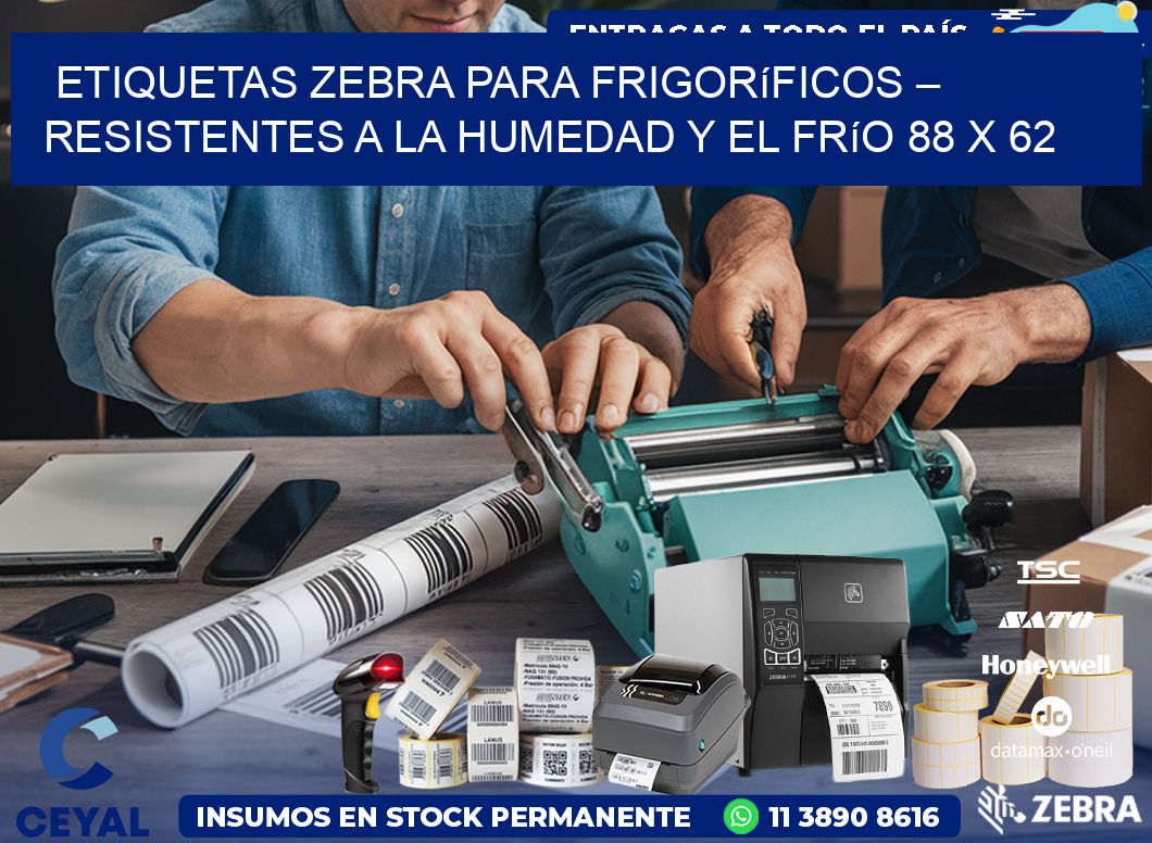 Etiquetas Zebra para Frigoríficos – Resistentes a la Humedad y el Frío 88 x 62