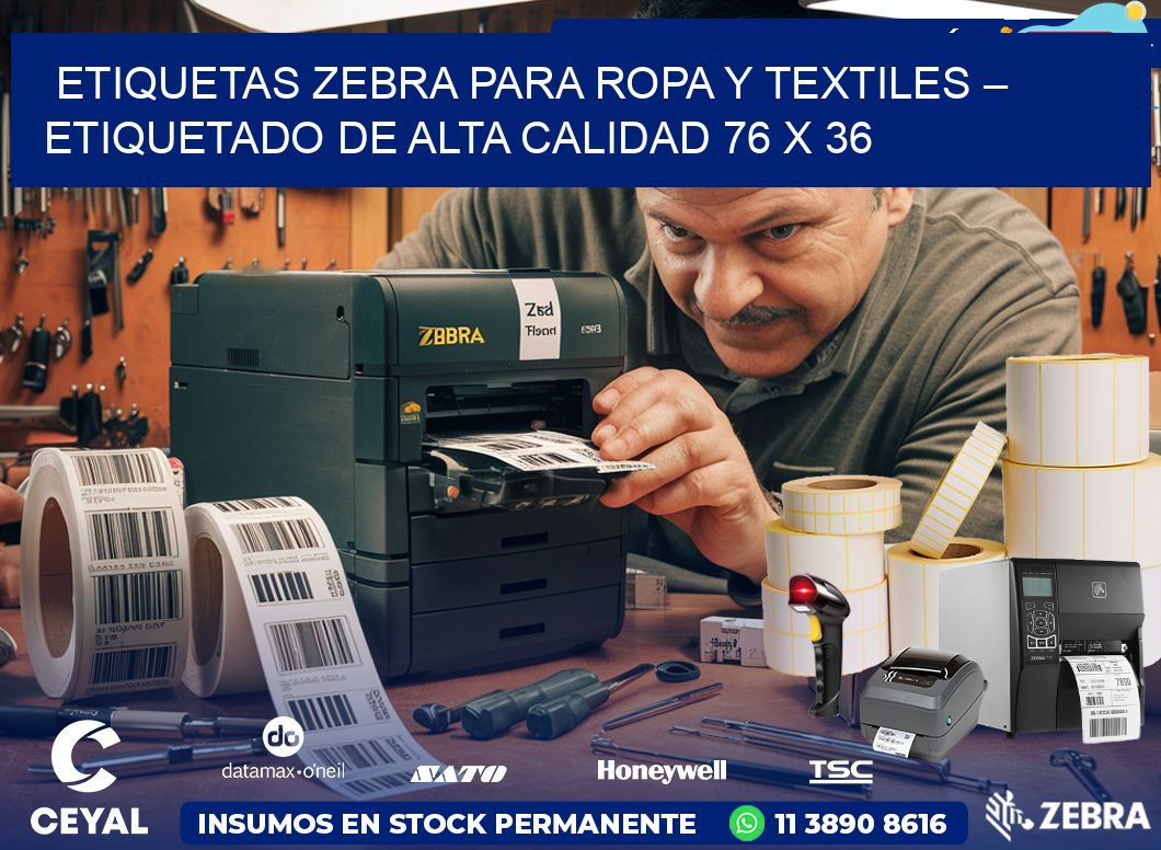 Etiquetas Zebra para Ropa y Textiles – Etiquetado de Alta Calidad 76 x 36