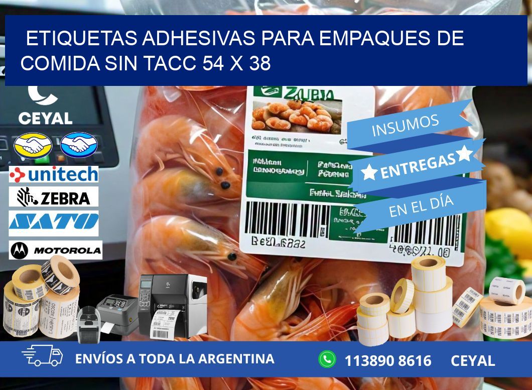 Etiquetas adhesivas para empaques de comida sin TACC 54 x 38