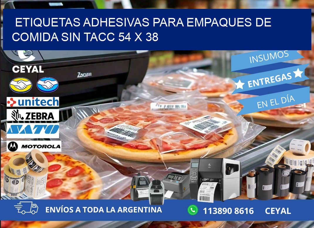 Etiquetas adhesivas para empaques de comida sin TACC 54 x 38