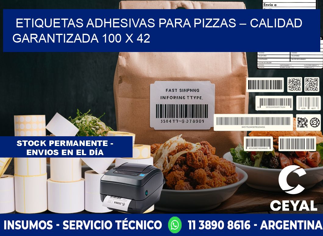 Etiquetas adhesivas para pizzas – Calidad garantizada 100 x 42