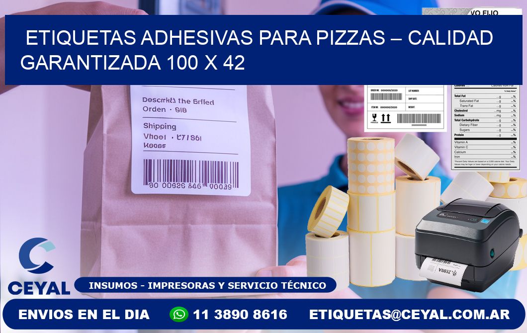 Etiquetas adhesivas para pizzas – Calidad garantizada 100 x 42