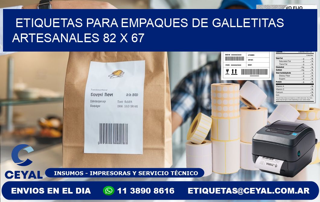 Etiquetas para empaques de galletitas artesanales 82 x 67