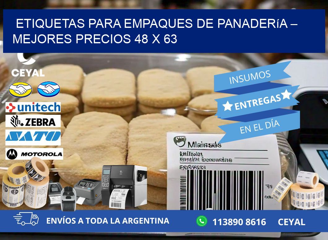 Etiquetas para empaques de panadería – Mejores precios 48 x 63