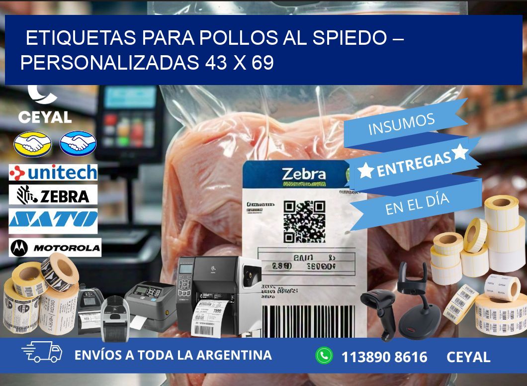 Etiquetas para pollos al spiedo – Personalizadas 43 x 69