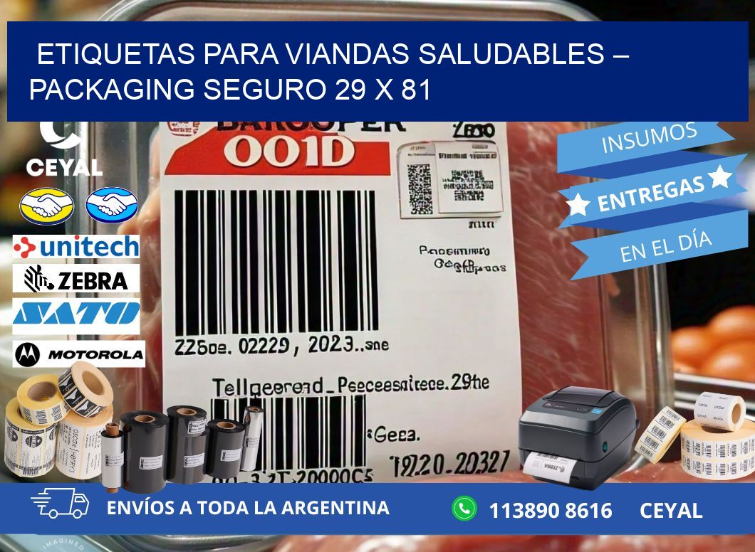 Etiquetas para viandas saludables – Packaging seguro 29 x 81