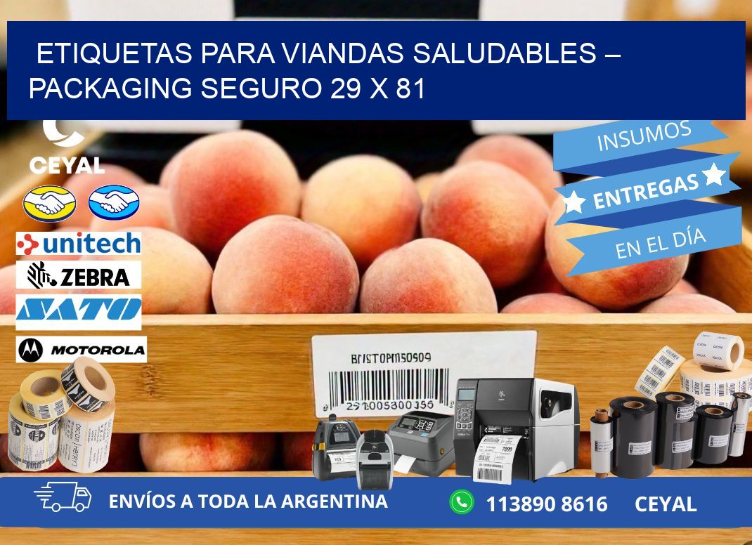 Etiquetas para viandas saludables – Packaging seguro 29 x 81