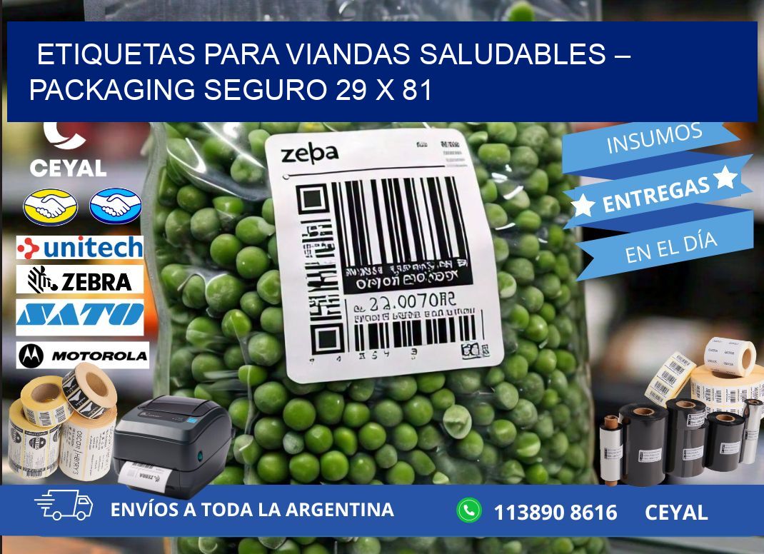 Etiquetas para viandas saludables – Packaging seguro 29 x 81