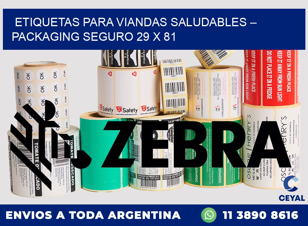 Etiquetas para viandas saludables – Packaging seguro 29 x 81