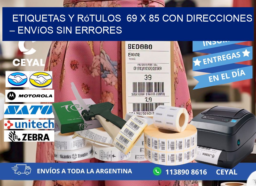 Etiquetas y Rótulos  69 x 85 con Direcciones – Envíos sin Errores