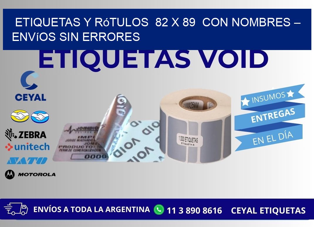 Etiquetas y Rótulos  82 x 89  con Nombres – Envíos sin Errores