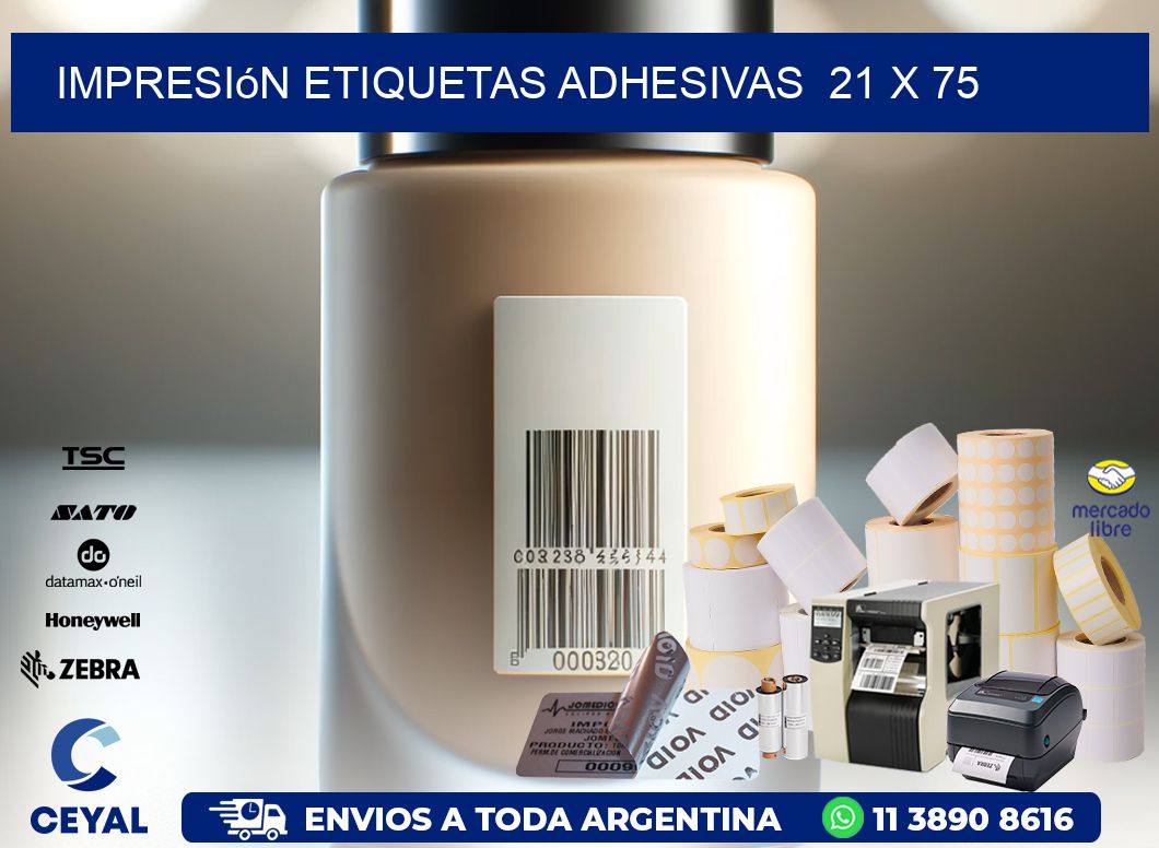 Impresión Etiquetas adhesivas  21 x 75