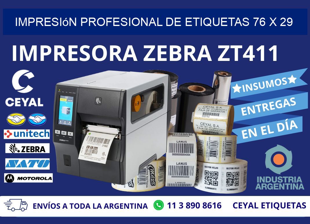 Impresión Profesional de Etiquetas 76 x 29