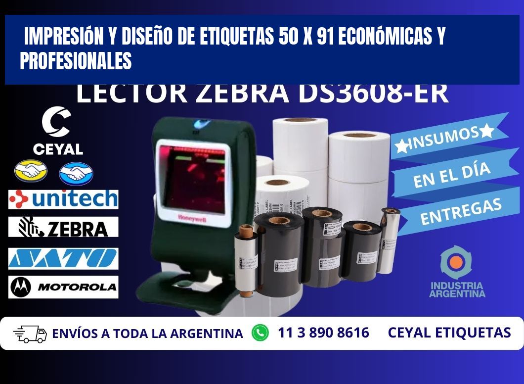 Impresión y Diseño de Etiquetas 50 x 91 Económicas y Profesionales