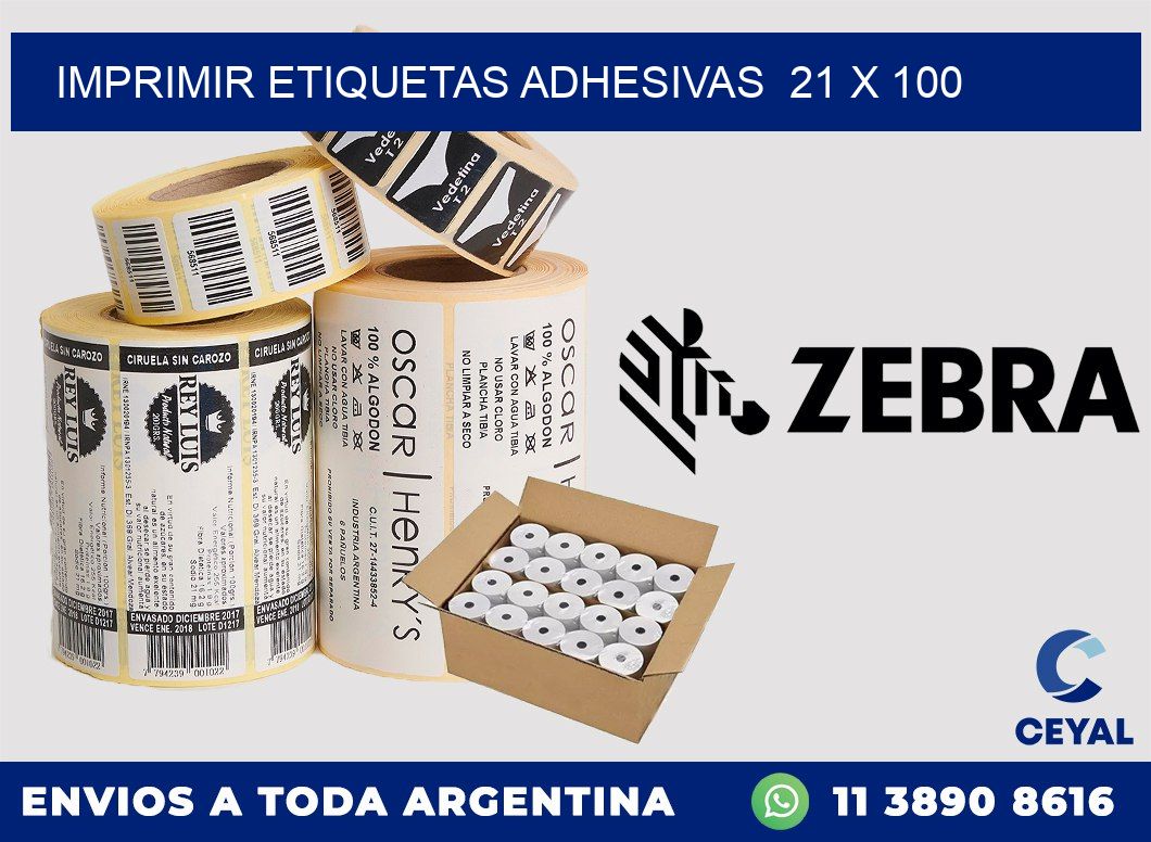 Imprimir Etiquetas adhesivas  21 x 100