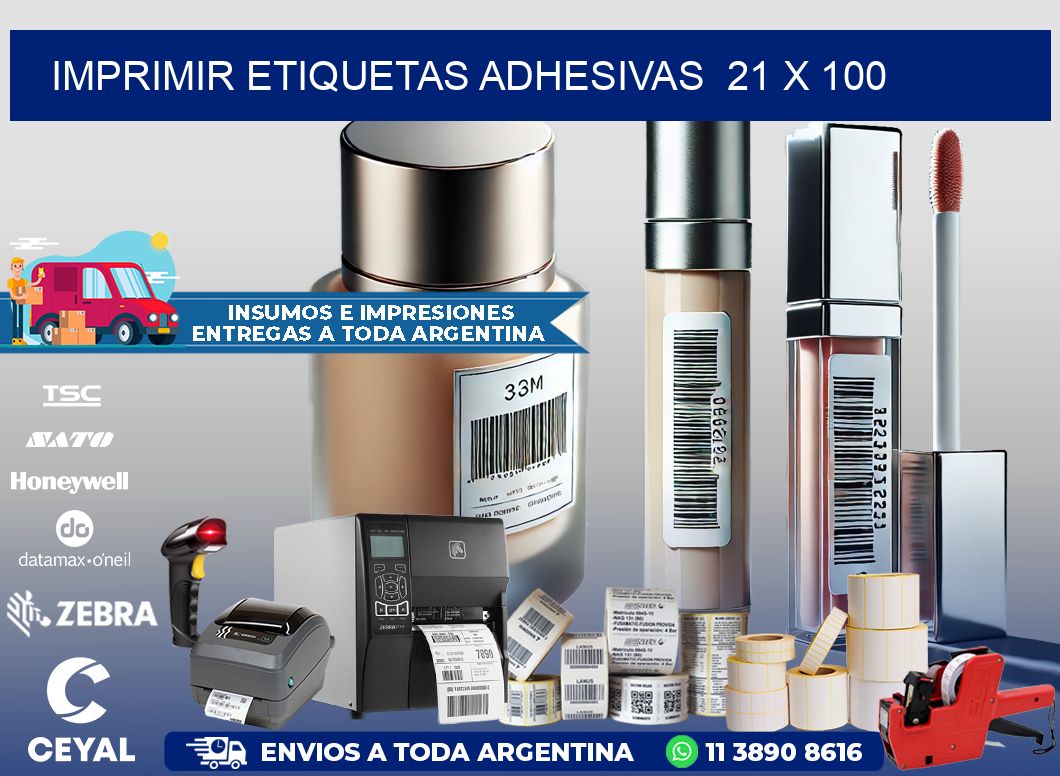 Imprimir Etiquetas adhesivas  21 x 100