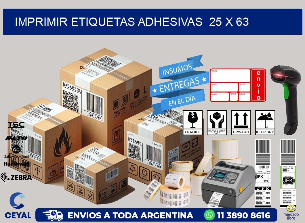 Imprimir Etiquetas adhesivas  25 x 63