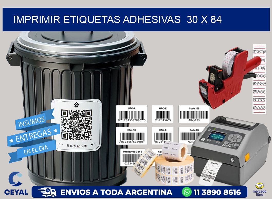 Imprimir Etiquetas adhesivas  30 x 84