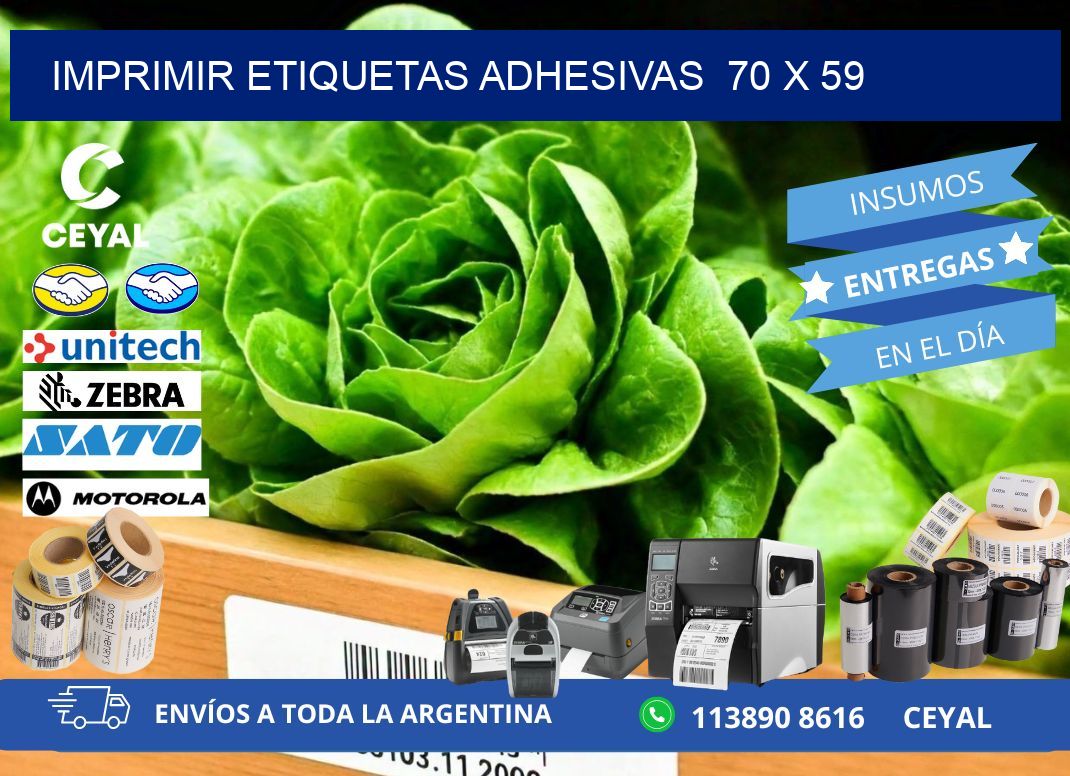 Imprimir Etiquetas adhesivas  70 x 59