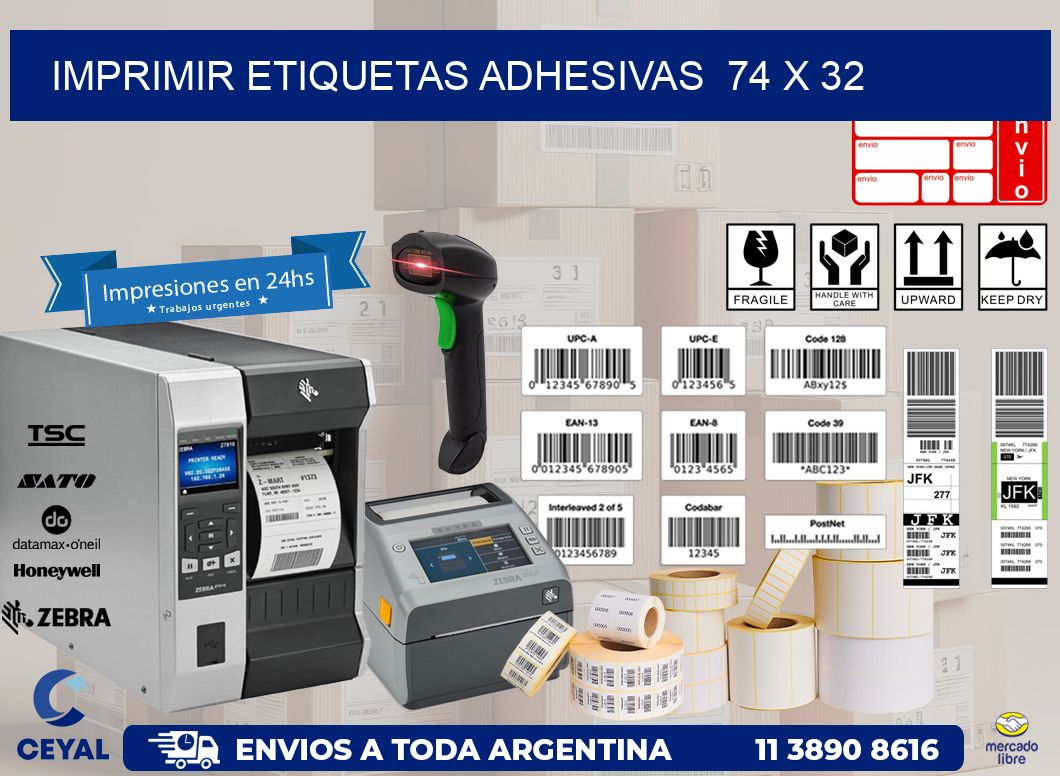 Imprimir Etiquetas adhesivas  74 x 32