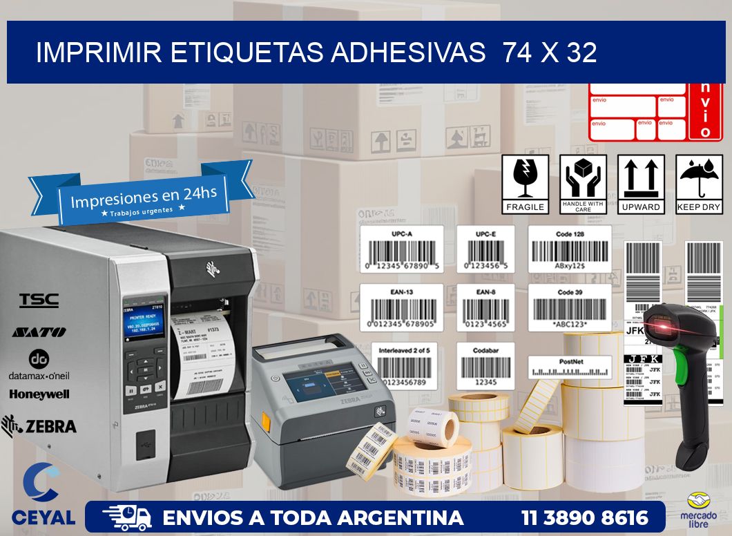 Imprimir Etiquetas adhesivas  74 x 32