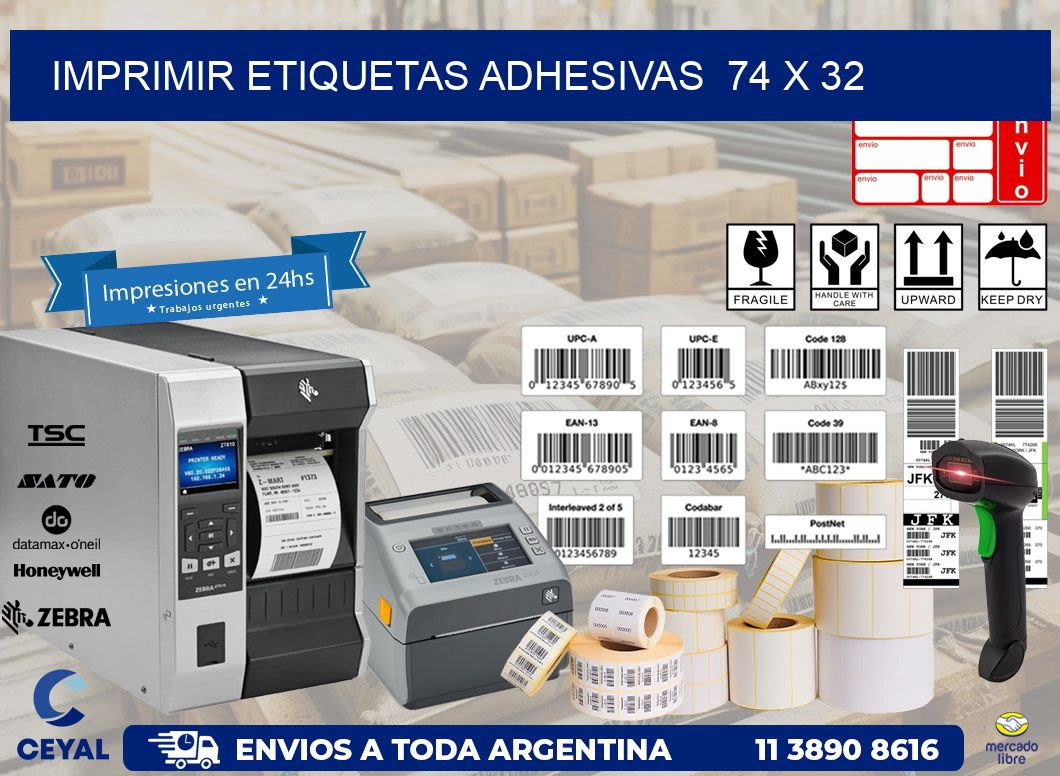 Imprimir Etiquetas adhesivas  74 x 32