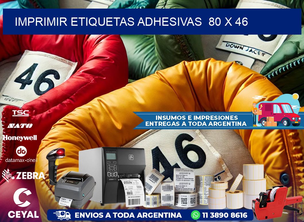 Imprimir Etiquetas adhesivas  80 x 46