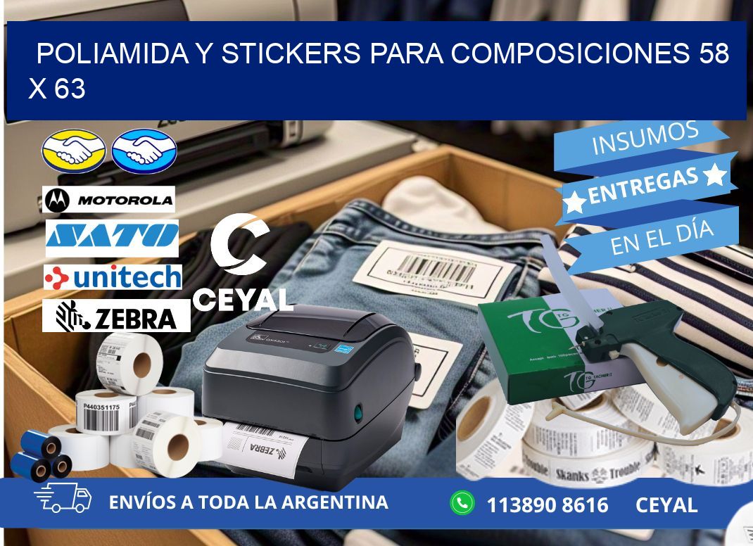 POLIAMIDA Y STICKERS PARA COMPOSICIONES 58 x 63