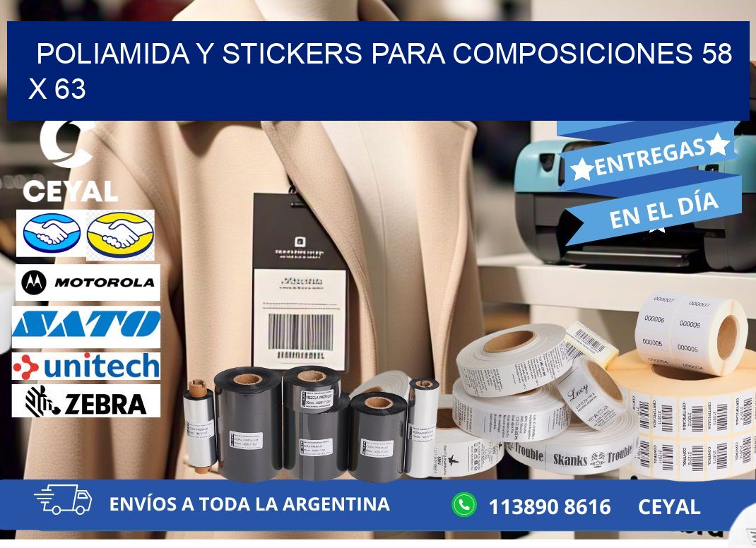 POLIAMIDA Y STICKERS PARA COMPOSICIONES 58 x 63