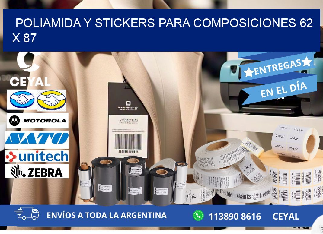 POLIAMIDA Y STICKERS PARA COMPOSICIONES 62 x 87