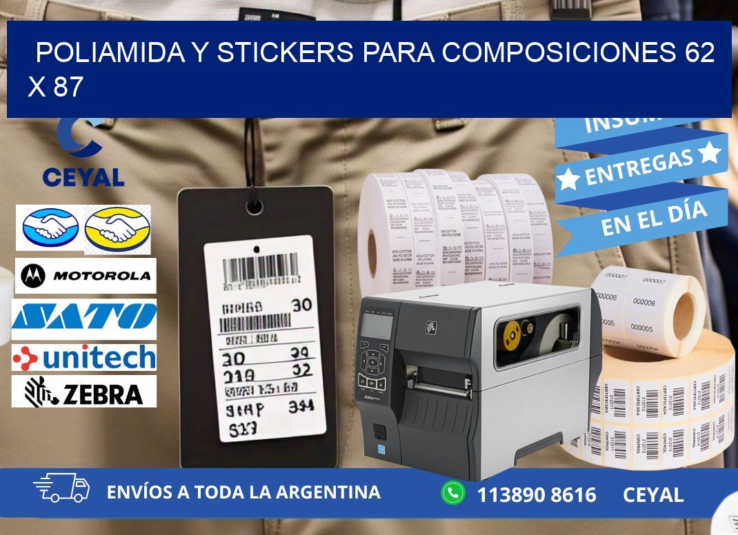 POLIAMIDA Y STICKERS PARA COMPOSICIONES 62 x 87