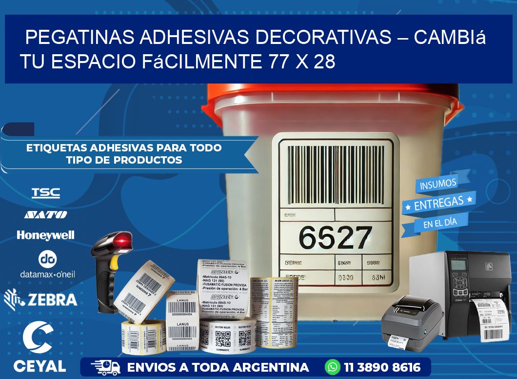 Pegatinas Adhesivas Decorativas – Cambiá Tu Espacio Fácilmente 77 x 28