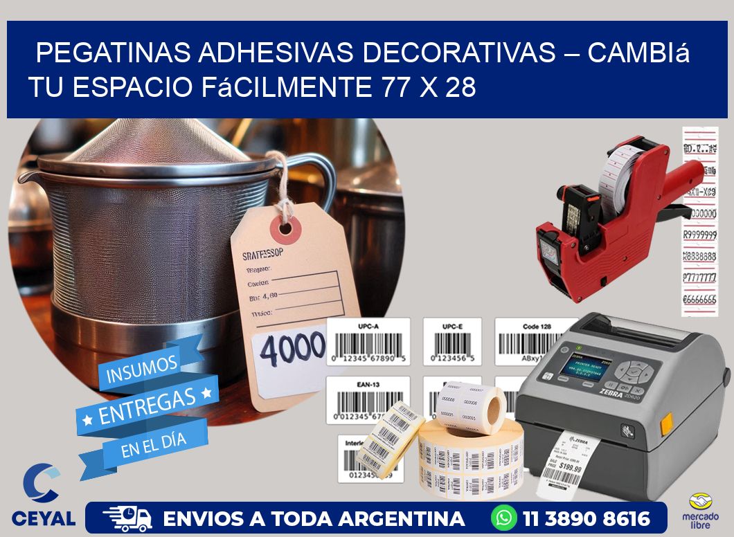 Pegatinas Adhesivas Decorativas – Cambiá Tu Espacio Fácilmente 77 x 28