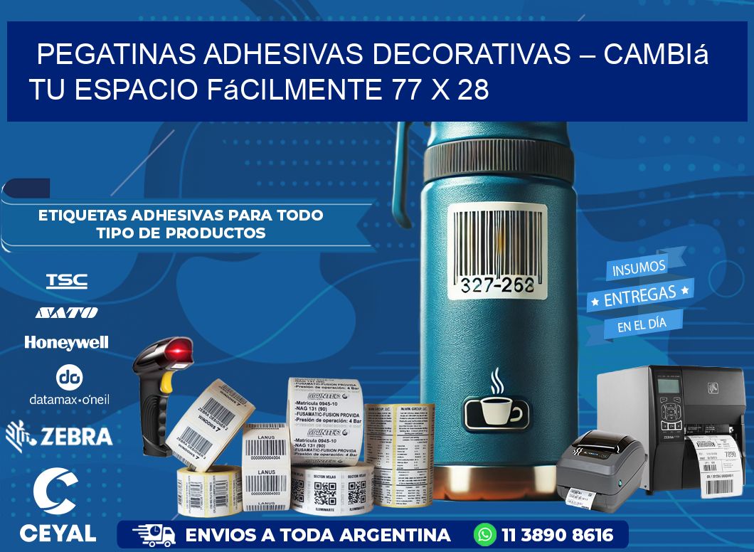 Pegatinas Adhesivas Decorativas – Cambiá Tu Espacio Fácilmente 77 x 28