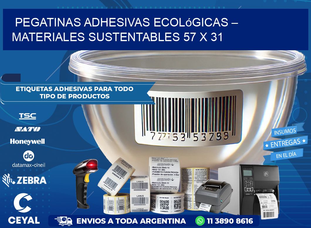 Pegatinas Adhesivas Ecológicas – Materiales Sustentables 57 x 31