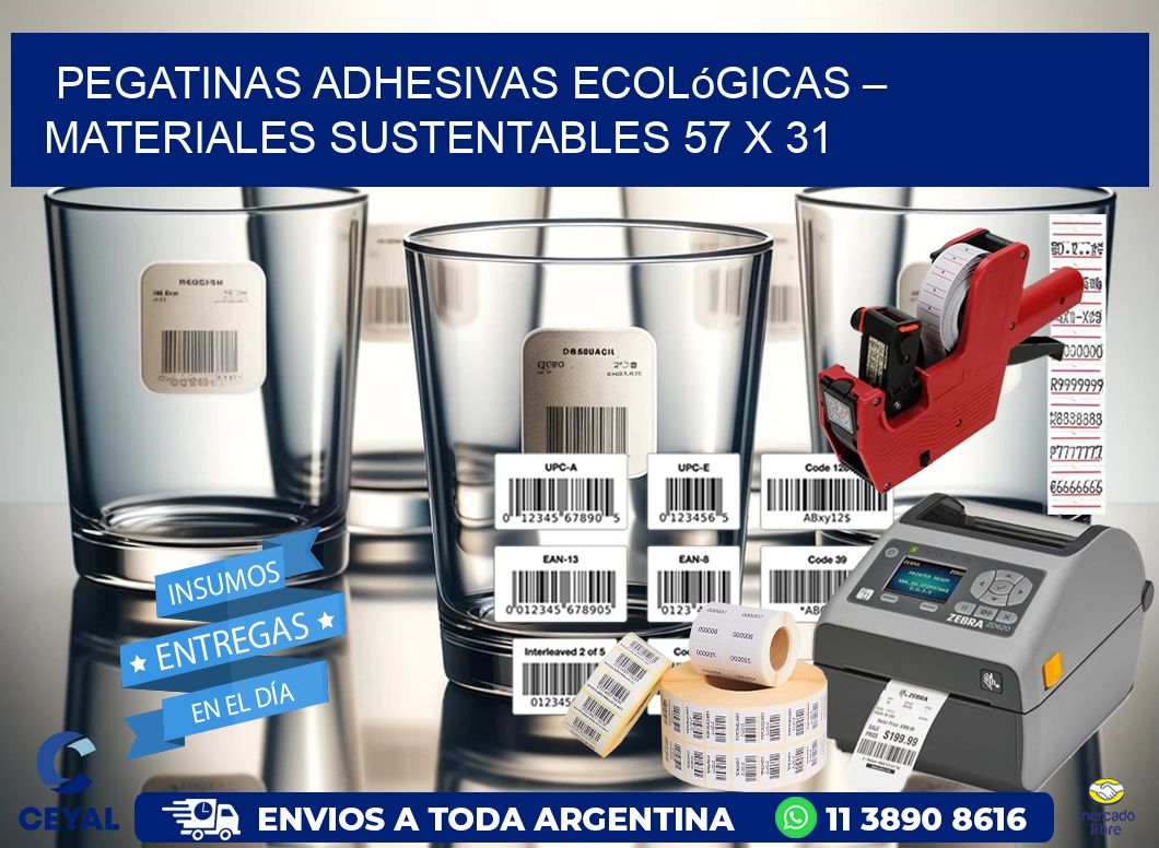 Pegatinas Adhesivas Ecológicas – Materiales Sustentables 57 x 31