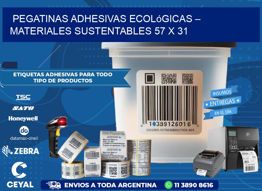 Pegatinas Adhesivas Ecológicas – Materiales Sustentables 57 x 31