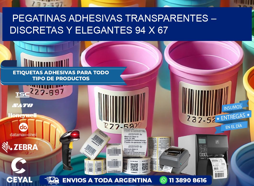 Pegatinas Adhesivas Transparentes – Discretas y Elegantes 94 x 67