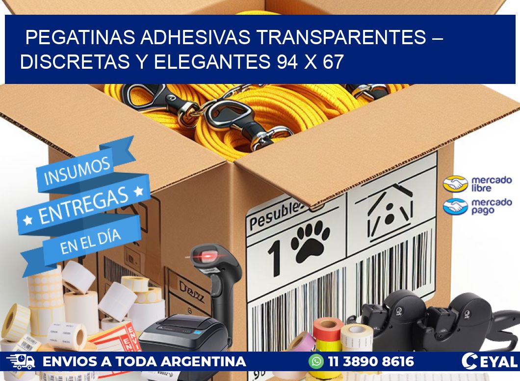 Pegatinas Adhesivas Transparentes – Discretas y Elegantes 94 x 67