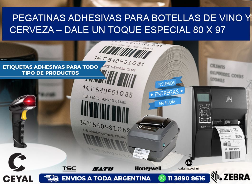 Pegatinas Adhesivas para Botellas de Vino y Cerveza – Dale un Toque Especial 80 x 97