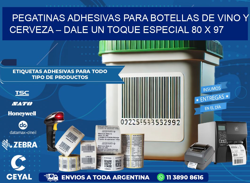 Pegatinas Adhesivas para Botellas de Vino y Cerveza – Dale un Toque Especial 80 x 97