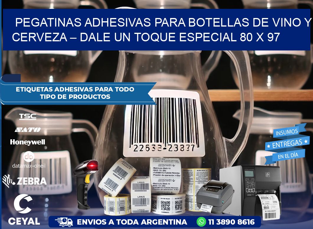 Pegatinas Adhesivas para Botellas de Vino y Cerveza – Dale un Toque Especial 80 x 97