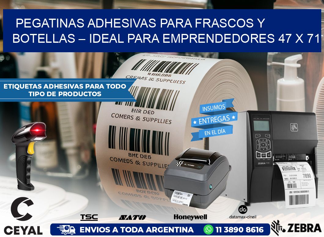 Pegatinas Adhesivas para Frascos y Botellas – Ideal para Emprendedores 47 x 71