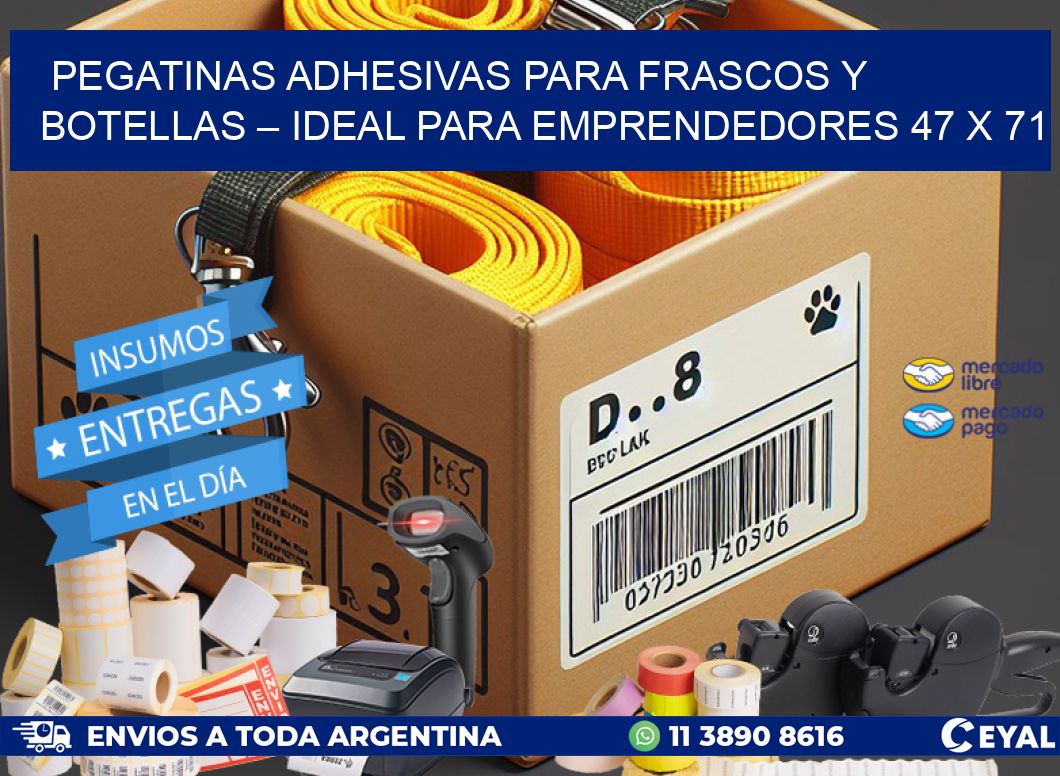 Pegatinas Adhesivas para Frascos y Botellas – Ideal para Emprendedores 47 x 71