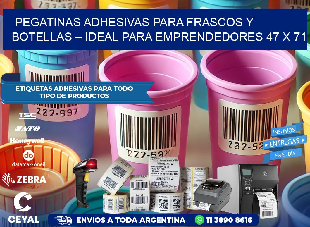 Pegatinas Adhesivas para Frascos y Botellas – Ideal para Emprendedores 47 x 71